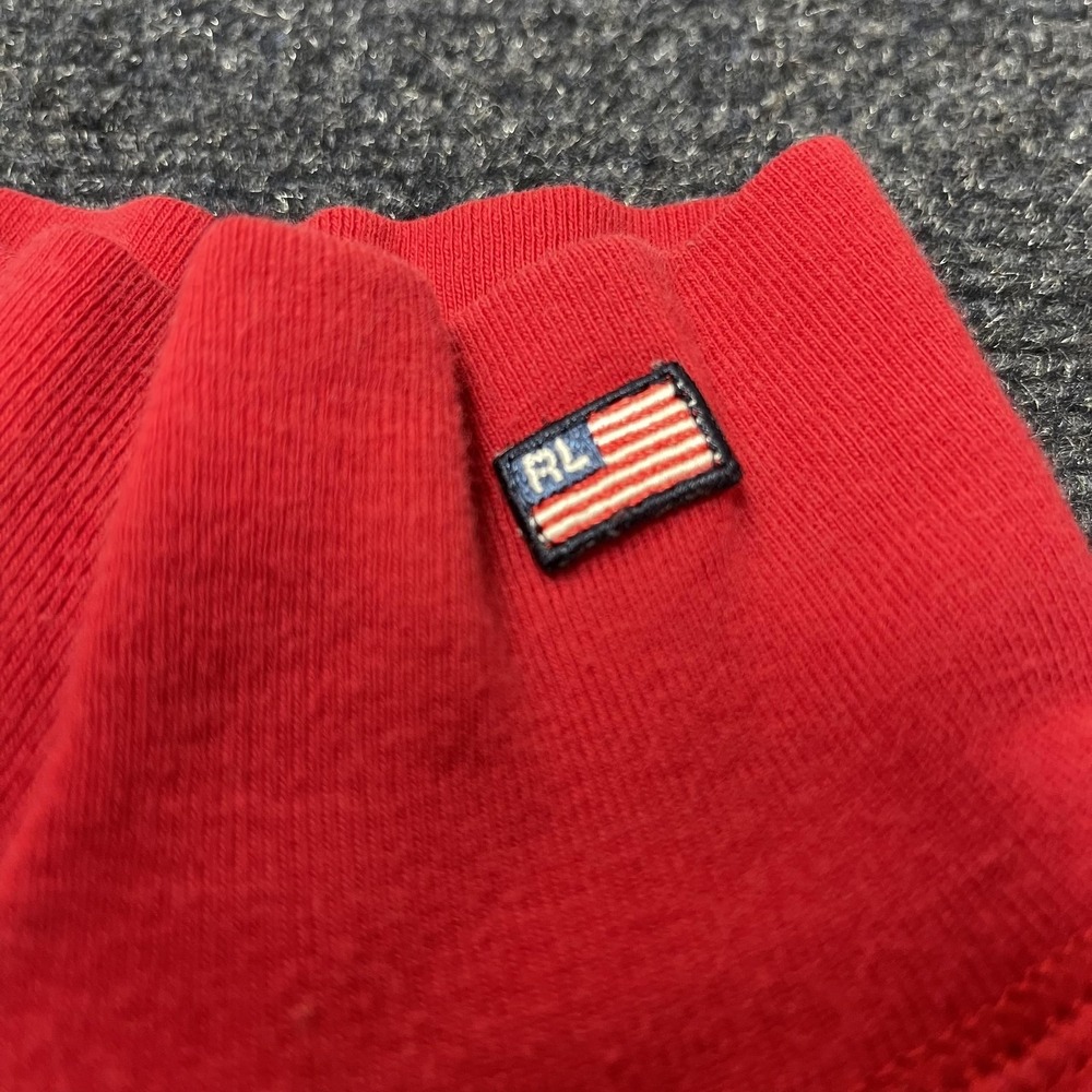 Y2K Polo Jeans Ralph Lauren Shirt Womens Medium Red Mock Neck Long Sleeve Tee - Picture 2 of 9